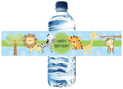 Safari Water Bottle Sticker | Safari Party Theme