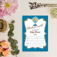 Adventure Awaits Travel Theme Birthday Party Invitation | RSVP Invitation Cards