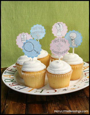 First Communion Cupcake Topper