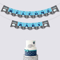 Baby Shower Elephant Theme Boy Decorations | Baby Shower Banner