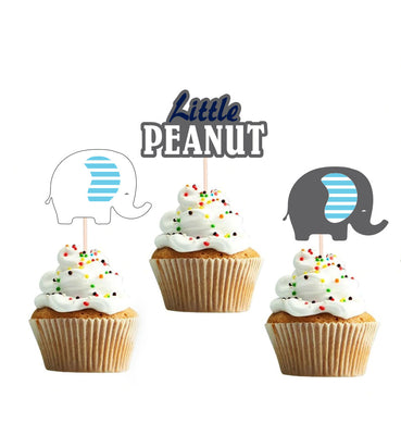 Elephant Baby Shower Cupcake Toppers