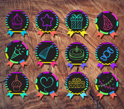 Glow Party Birthday Cake Topper | Glow Party Birthday Theme