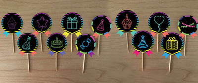 Glow Party Birthday Cake Topper | Glow Party Birthday Theme