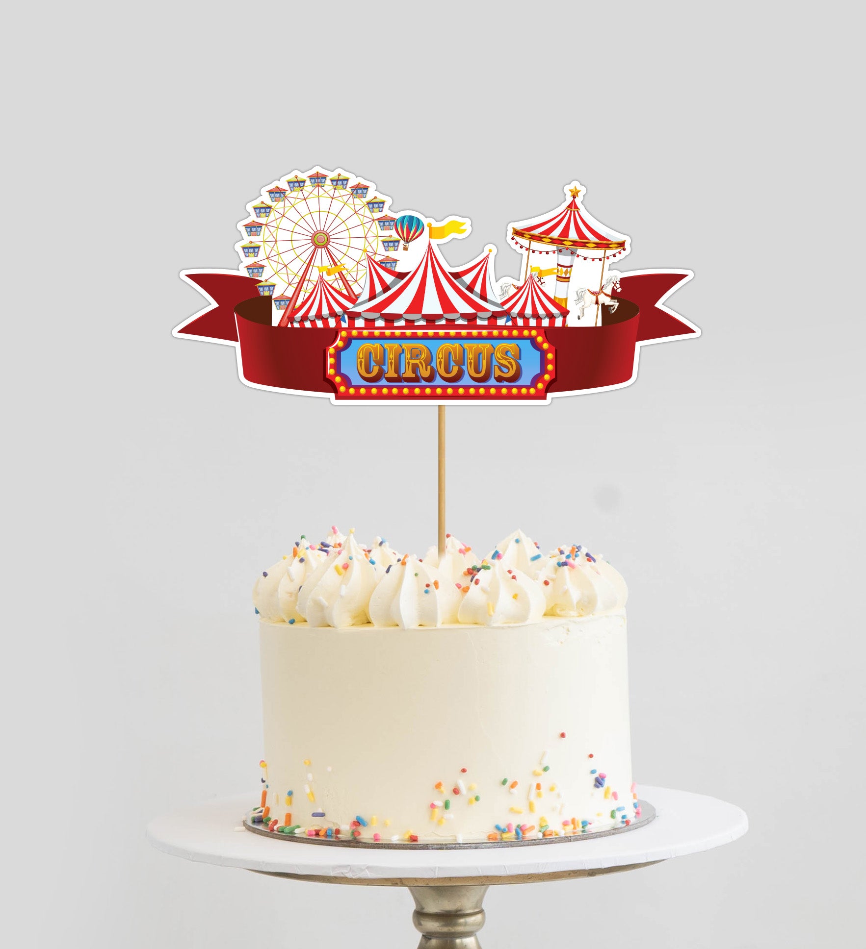 Circus Cake Toppers, Birthday Circus, Baking Supplies, Party Supplies