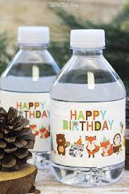 Woodland Birthday Supplies | Woodland Water Bottle Labels