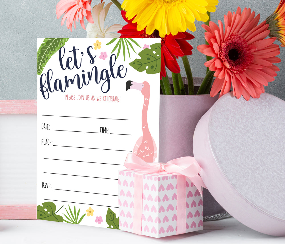 Baby Shower Party Supplies | Flamingo Girl Baby Shower Invitations