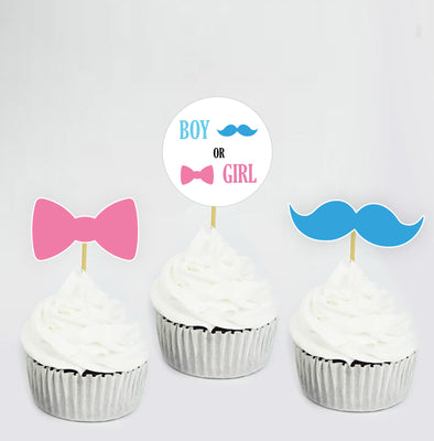 Gender Reveal Cupcake Toppers