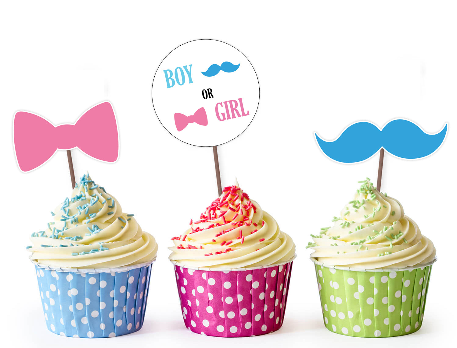 Gender Reveal Cupcake Toppers – partiesandsupplies for Free Printable Gender Reveal Cake Topper Printable