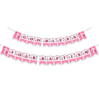 Baby Girl Baptism Banner | God Bless Banner