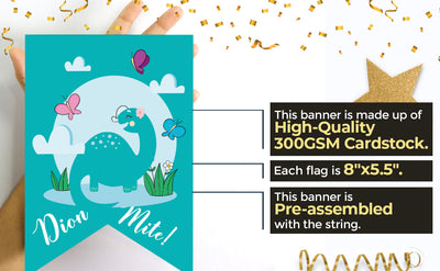 Dinosaur Themed Birthday Supplies | Dinosaur Birthday Banner Girl