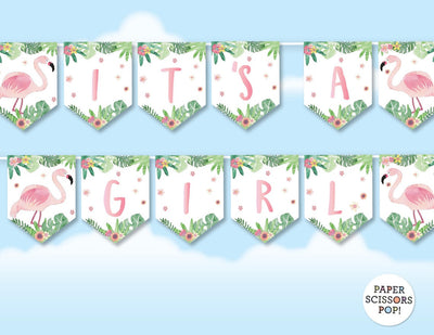 Flamingo Baby Shower Party Supplies | Girl Baby Banner Ideas