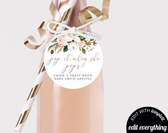 Baby Shower Wine Bottle Decorations