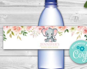 Girl Baby Shower Water Bottle Sticker