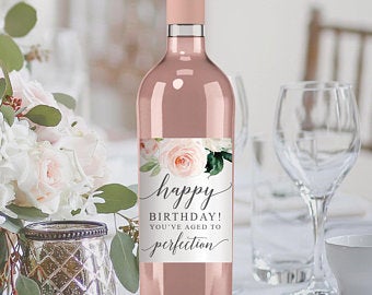 Birthday Wine Bottle Decorations | Nautical Theme Wine Labels