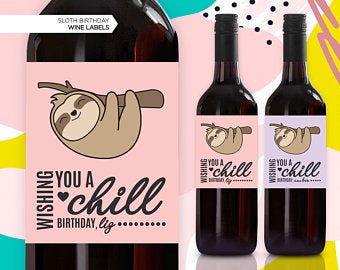 Wine Bottle Decorations Ideas | Sloth Wine Bottle Labels