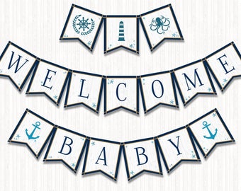 Nautical Baby Shower Supplies |Nautical Baby Shower Banner