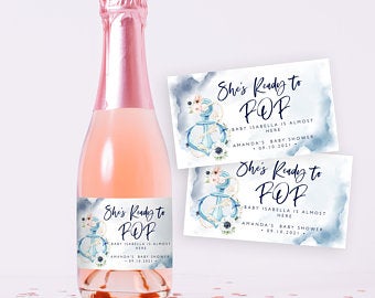Wine Bottles for Baby Shower Favors | Nautical Theme Wine Labels