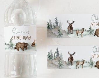 Woodland Birthday Supplies |Woodland Water Bottle Sticker