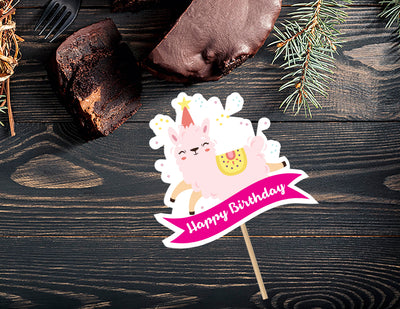 Llama Cake Toppers | Llama Birthday Party Decoration