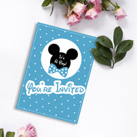 Baby Shower Invitations for Boys | Mickey Mouse Theme Party Invitations