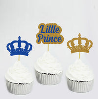 Prince Boy Baby Shower Theme Cupcake Toppers