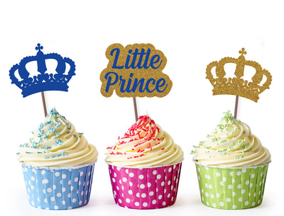 Prince Boy Baby Shower Theme Cupcake Toppers