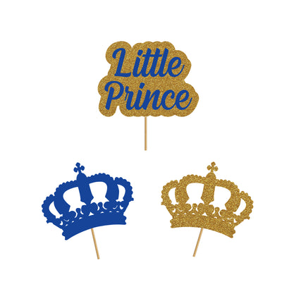 Prince Boy Baby Shower Theme Cupcake Toppers