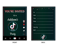 Tik Tok Theme Birthday Party Invitation | RSVP Invitation Cards