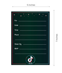 Tik Tok Theme Birthday Party Invitation | RSVP Invitation Cards
