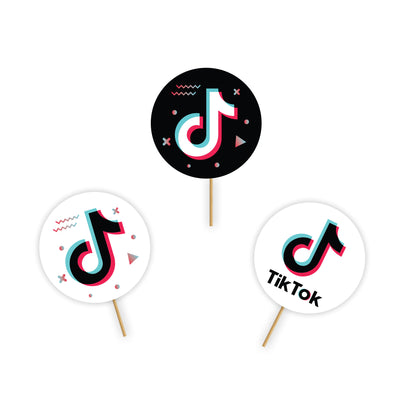 Tik Tok Cupcake Toppers | Tik Tok Theme Birthday Party Table toppers