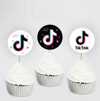 Tik Tok Cupcake Toppers | Tik Tok Theme Birthday Party Table toppers