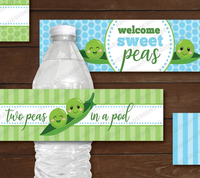 Twin Baby Shower Water Bottle Labels