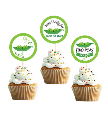 Two Peas in a Pod Cupcake Toppers