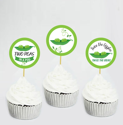 Two Peas in a Pod Cupcake Toppers