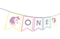 Unicorn Birthday Party One High Chair Banner