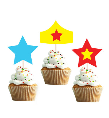 Wonder Woman Cup Cake Toppers | Wonder Woman Birthday